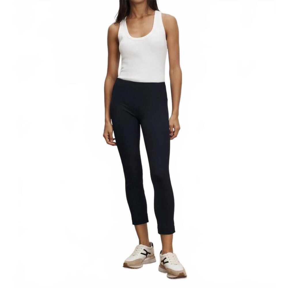 Veronica Beard 6 Scuba Pants 0425 Navy Blue Leggings back zipper stretch